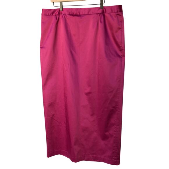 Talbots Fuschia Raspberry Satin Sheen Maxi Skirt size 20 NWT - Read Description - Picture 5 of 11